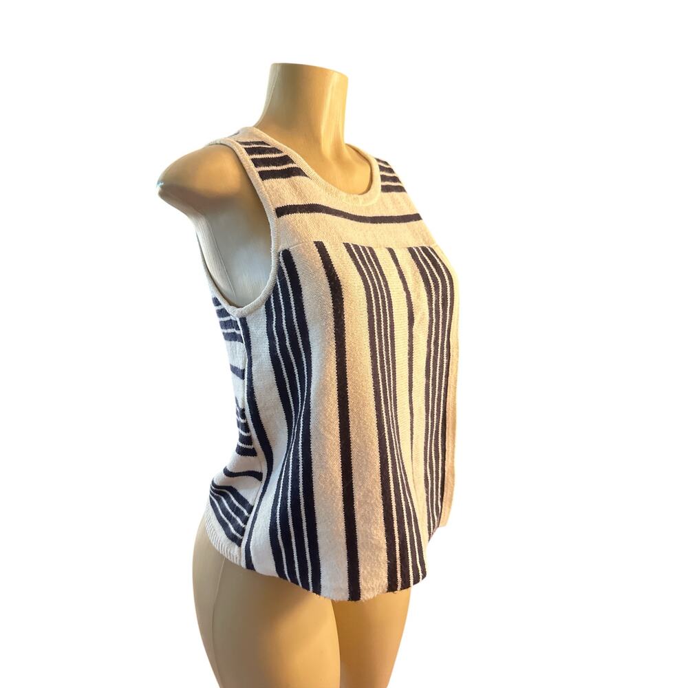 Women S Madewell Sweater Jumper Stripe-Play Sweater Tank Top Bright Ivory Navy